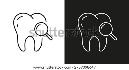 Dental examination - vector editable stroke icon. 