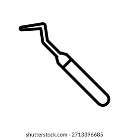 Ícone de explorador dentário, gráficos de vetor de linha
