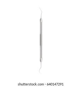 Dental explorer scaler for teeth. High quality vector illustration. Made with gradient mesh. For your business project, web, mobile apps.