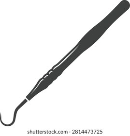 Dental Explorer Sickle Probe Silhouette – Oral Examination Tool Icon