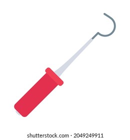 dental explorer tool on white background