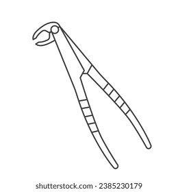 dental extraction forceps outline icon- vector illustration