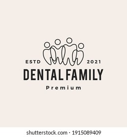 Dental Family Community Team Hipster Vintage Logo Vector Icon Illustration