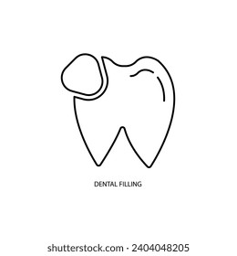 dental filling concept line icon. Simple element illustration. dental filling concept outline symbol design.