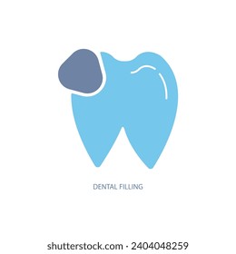 dental filling concept line icon. Simple element illustration. dental filling concept outline symbol design.