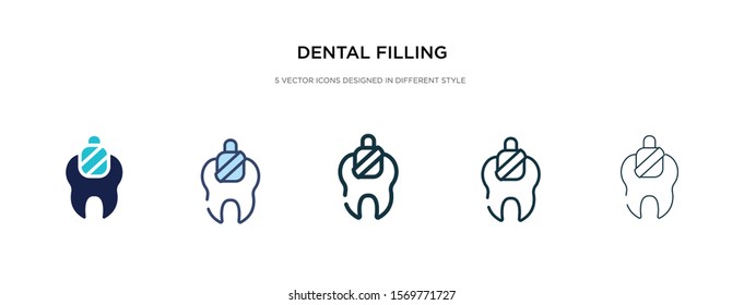 dental filling icon in different style vector illustration. two colored and black dental filling vector icons designed in filled, outline, line and stroke style can be used for web, mobile, ui
