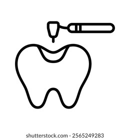 dental filling icon line vector design template in trendy style