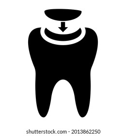 Dental filling outvector icon. Black dental filling icon.