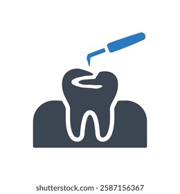 Dental Filling Tool Icon On White Background