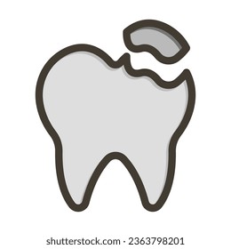 Dental Filling Vector Thick Line Filled Colors Icon For Personal And Commercial Use.

