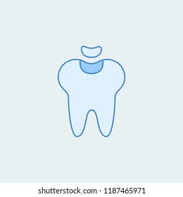 Dental fillings 2 colored line icon. Simple colored element illustration. Outline symbol design from dental set