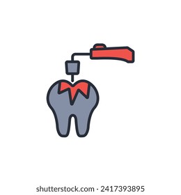 dental fillings icon. vector.Editable stroke.linear style sign for use web design,logo.Symbol illustration.