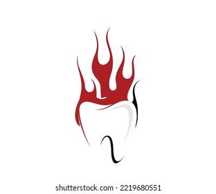 dental and fire logo design