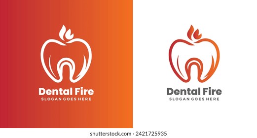 Inspiración en la plantilla de diseño del logotipo de incendio dental.