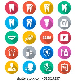 Dental flat color icons