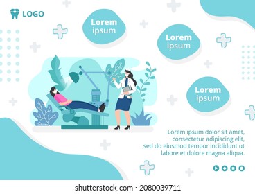 Dental Flat Design Illustration Brochure Editable of Square Background Suitable for Social media, Feed, Card, Greetings, Print and Web Internet Ads