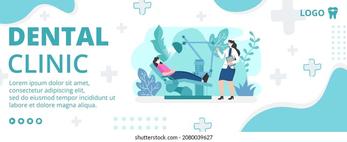 Dental Flat Design Illustration Cover Editable of Square Background Suitable for Social media, Feed, Card, Greetings, Print and Web Internet Ads
