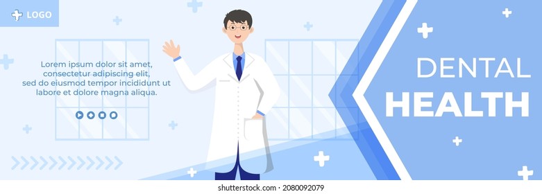 Dental Flat Design Illustration Cover Editable of Square Background Suitable for Social media, Feed, Card, Greetings, Print and Web Internet Ads