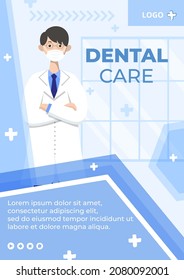Dental Flat Design Illustration Flyer Editable of Square Background Suitable for Social media, Feed, Card, Greetings, Print and Web Internet Ads