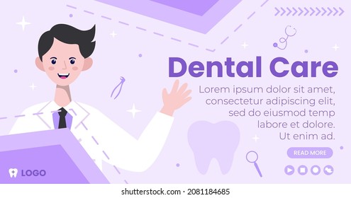 Dental Flat Design Illustration Post Editable Of Square Background Suitable For Social Media, Feed, Card, Greetings, And Web Internet Ads