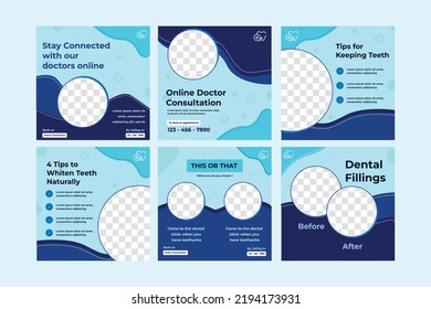 Dental Flat Design Illustration Post Editable Of Square Background Suitable For Social Media, Feed, Card, Greetings, Print And Web Internet Ads