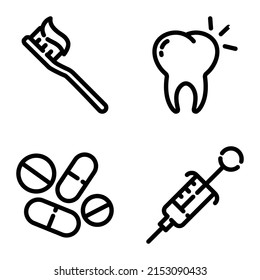 Icono Dental Plano Aislado En Fondo Blanco