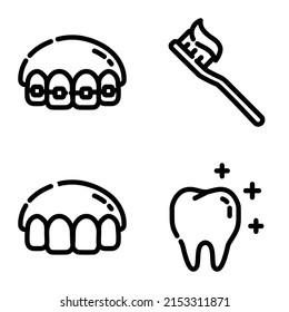 Icono Dental Plano Aislado En Fondo Blanco