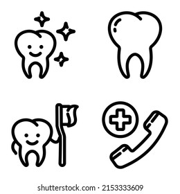 Icono Dental Plano Aislado En Fondo Blanco