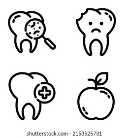 Icono Dental Plano Aislado En Fondo Blanco