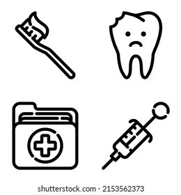 Icono Dental Plano Aislado En Fondo Blanco