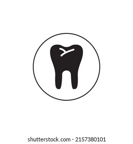 Vector de icono plano dental para web, computadora y aplicación móvil
