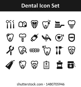 Dental flat vector icon set