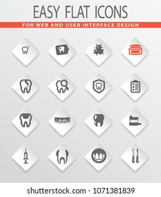 Dental flat vector icons for user interface design