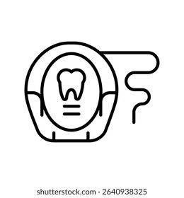 dental floss black line icon for digital and print projects. PFAS product. Minimal clean icons for apps and websites. Modern simple icons for UI UX and branding