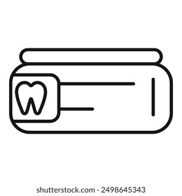 Dental floss box containing white dental floss for maintaining good oral hygiene
