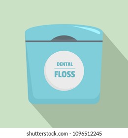 Dental floss box icon. Flat illustration of dental floss box vector icon for web design