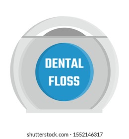 Dental floss cartoon template isolated on white background. Teeth protection, oral care, dental health concept design for poster, banner, flyer. Vector illustration for any design.