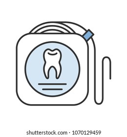 Dental floss color icon. Teeth cleaning. Isolated vector illustration