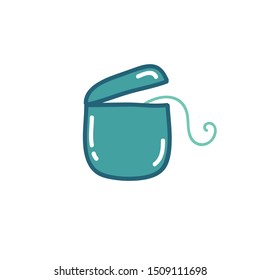 dental floss doodle icon, vector illustration