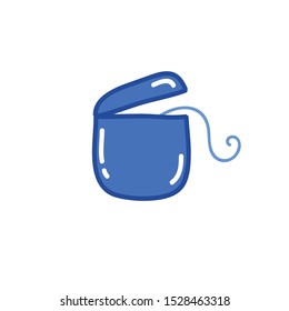 dental floss doodle icon, vector illustration
