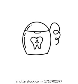 ícono de doodle de flujo dental, ilustración vectorial