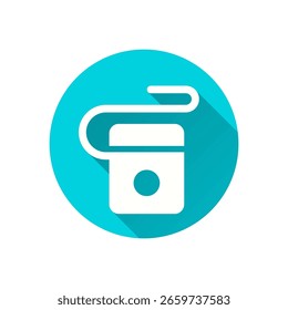 Dental floss flat icon. Simple illustration with long shadow for graphic and web design.