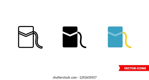 Dental Floss Icon Of 3 Types: Color, Black And White, Outline. Isolated Vector Sign Symbol.