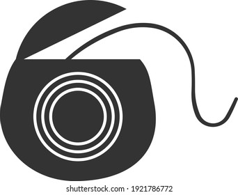 Dental floss icon. Brush teeth. A simple icon for a web design, website, or app. Vector illustration isolated on a white background.