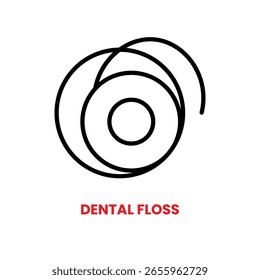 Icono de hilo dental, cuidado dental, Ilustración vectorial, estilo relleno, mejor utilizado para el Web