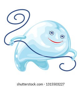 Dental floss icon. Cartoon of dental floss vector icon for web design isolated on white background