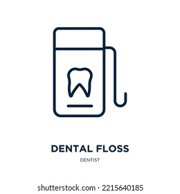 dental floss icon from dentist collection. Thin linear dental floss, medical, toothbrush outline icon isolated on white background. Line vector dental floss sign, symbol for web and mobile