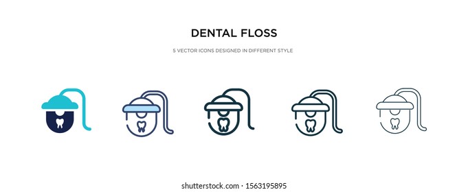 dental floss icon in different style vector illustration. two colored and black dental floss vector icons designed in filled, outline, line and stroke style can be used for web, mobile, ui