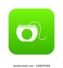 Dental floss icon digital green for any design isolated on white vector illustration