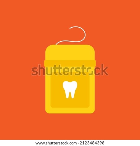 Dental floss icon. Flat design vector illustration.